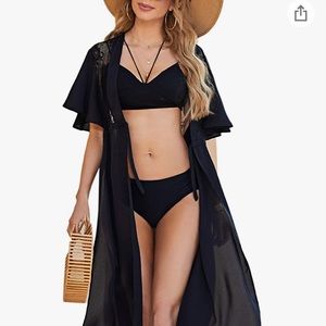 ☀️ Women's Swim Cover Ups Bikini Swimsuit Coverups Beach Dress in Black